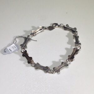 Silver and Bronze Bone Link Bracelet